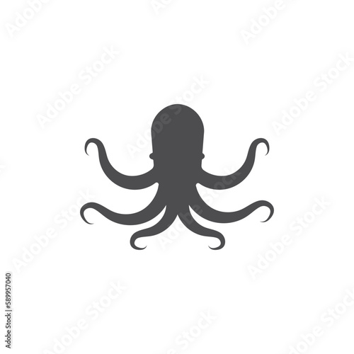 Octopus Vector Illustration Logo Template with Simple Concept