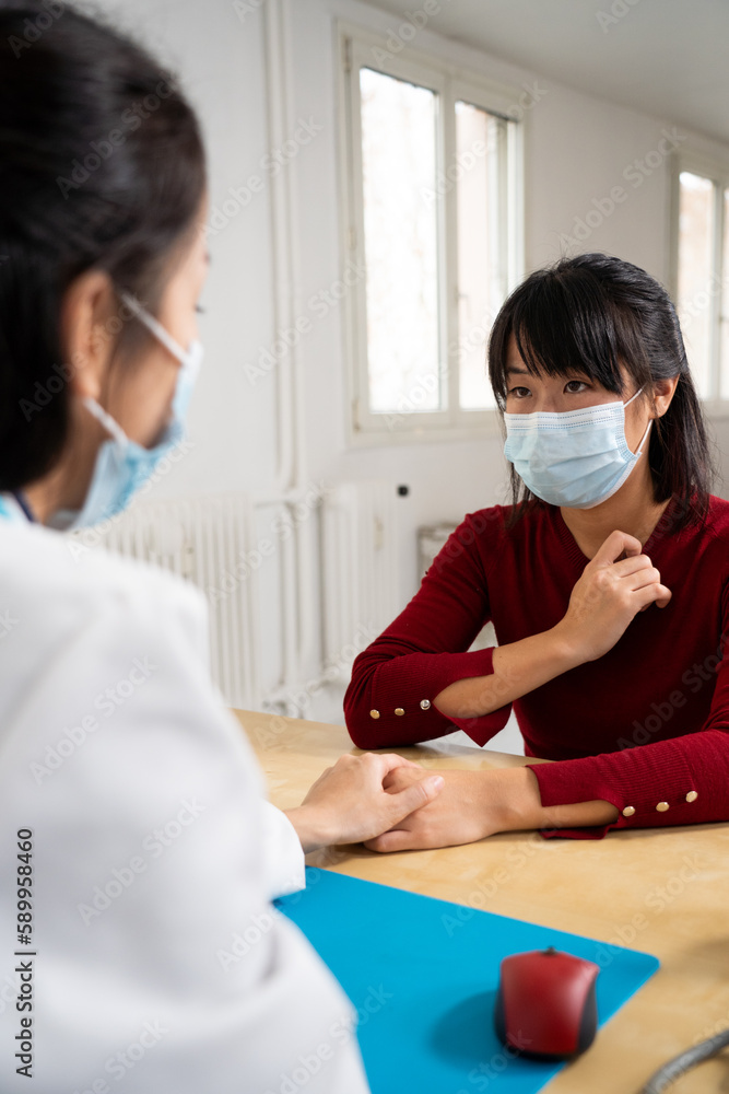 Doctor announcing an unfavorable diagnosis to his patient. Doctor announcing an unfavorable diagnosis to his patient.