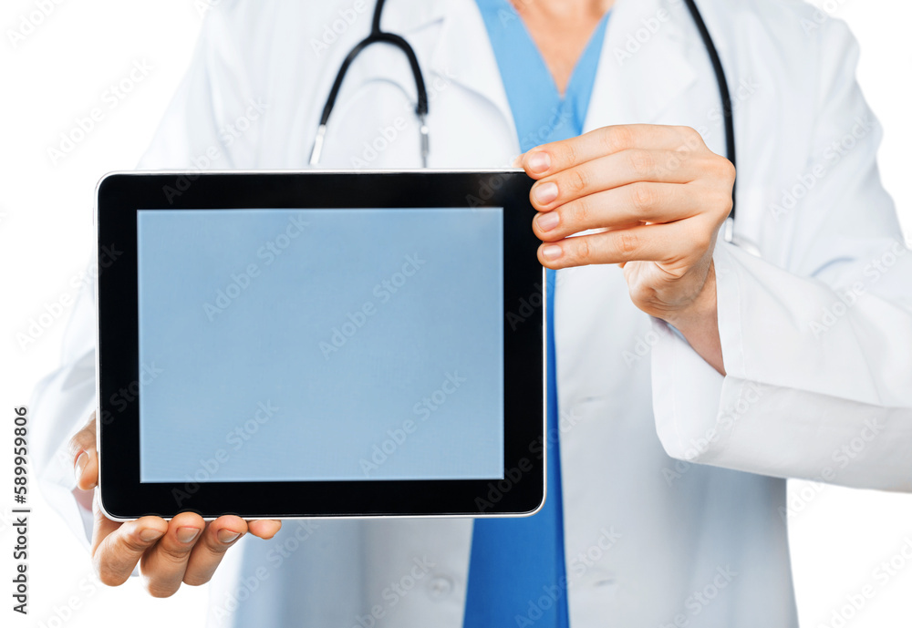 Close-up Doctor at hospital working with tablet pc Close-up Doctor at hospital working with tablet pc