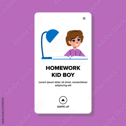 homework kid boy vector