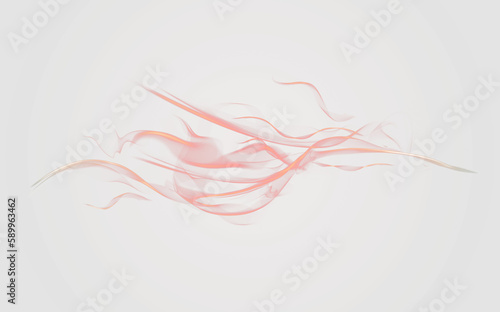 Red, color and digital drawing on transparent background for sketch, design and colourful streak on png texture. Glowing abstract, creative art deco and isolated lines for motion, exposure and effect © A. Frank/peopleimages.com
