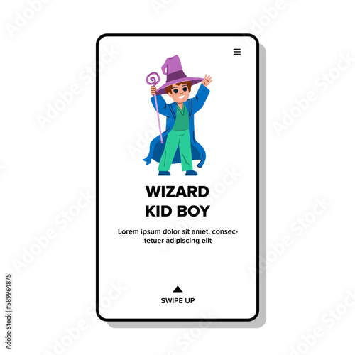 wizard kid boy vector