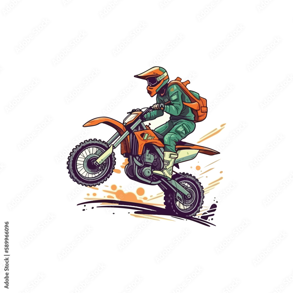 Dirtbike motoracing simple modern vector