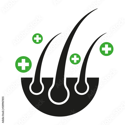 Hair treatment vector icon. Medicine for hair.