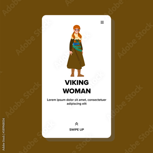 Fototapeta viking woman vector