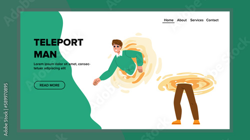 teleport man vector