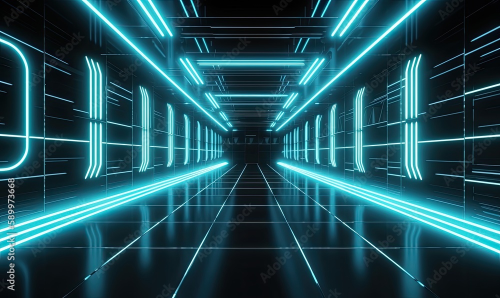 Sci-fi neon lamps cast a glowing dark Creating using generative AI tools Sci-fi neon lamps cast a glowing dark Creating using generative AI tools