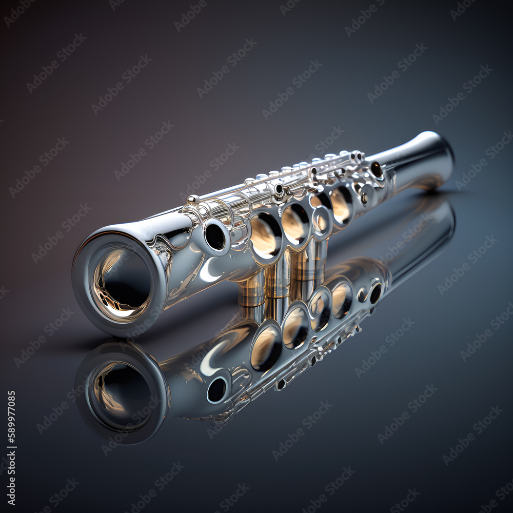 Obraz premium Silver Flute - Generative AI