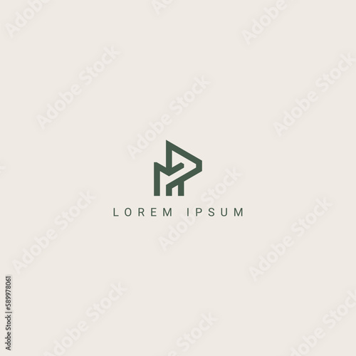 Modern creative Letter MP PM logo icon design template elements.