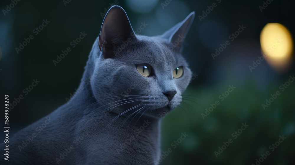 Fototapeta premium Dreamy Nights with Russian Blue