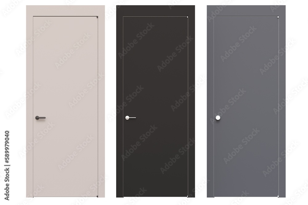 interior doors isolated on white background, interior furniture, 3D illustration, cg render interior doors isolated on white background, interior furniture, 3D illustration, cg render