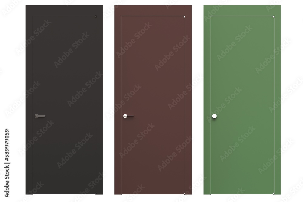 interior doors isolated on white background, interior furniture, 3D illustration, cg render interior doors isolated on white background, interior furniture, 3D illustration, cg render