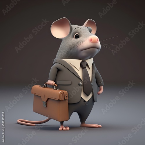 Cute Cartoon Mouse Characte...