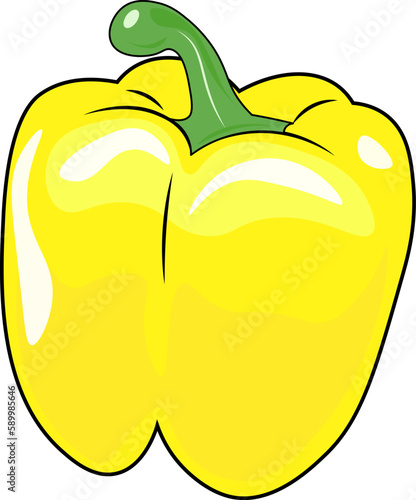 yellow bell pepper isolated on white background