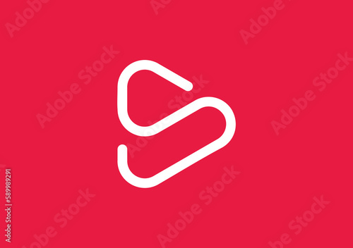 line design letter S based on general play media icon