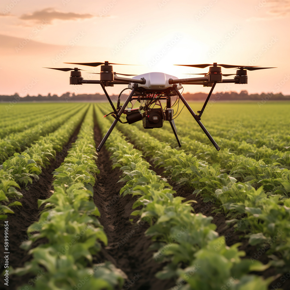 Robotics in agriculture, autonomous, created with generative AI Robotics in agriculture, autonomous, created with generative AI