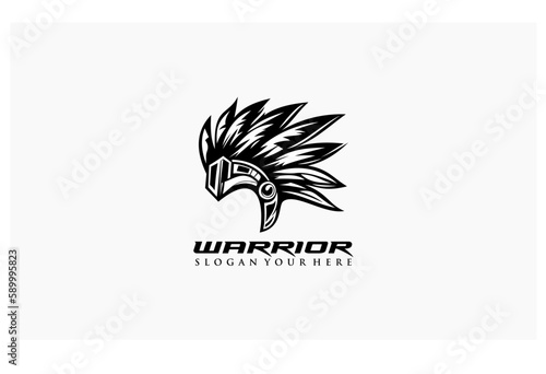 feather vector concept design warrior logo