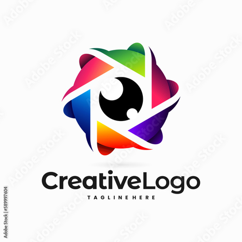 eye camera logo design element