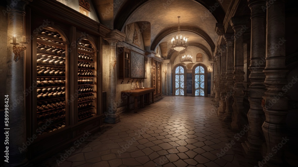 With its ornate architecture and exquisite design, an Italianate-style wine cellar is the ultimate destination for wine lovers seeking. Generated by AI.