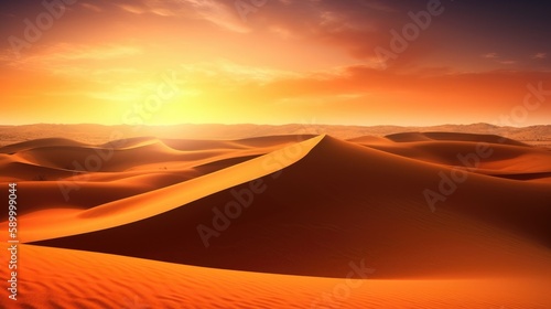 Sand dunes form a peaceful desert landscape - generative ai © Andrus Ciprian