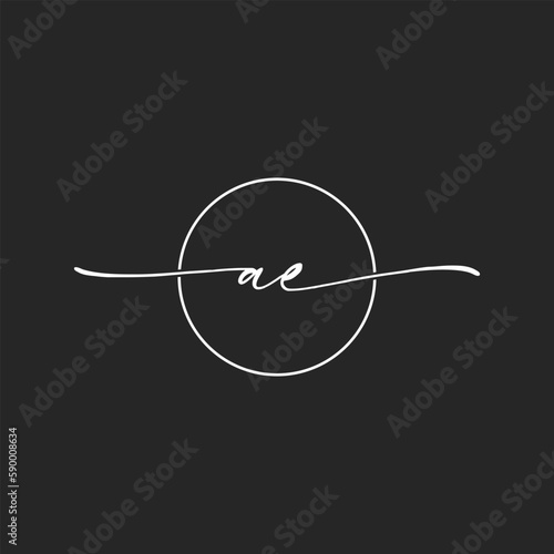 unique AE concept logo design vector illustrations