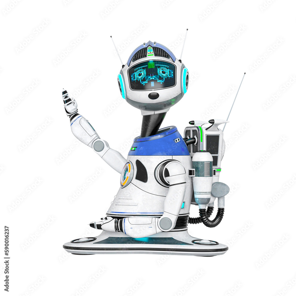 bot robot is waving hello or good bye bot robot is waving hello or good bye