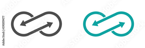 Infinite sign vector icons set. Synergy iconic sign