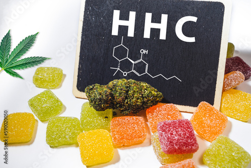 Medical Marijuana Edibles, Candies Infused with HHC Cannabis in food industry photo