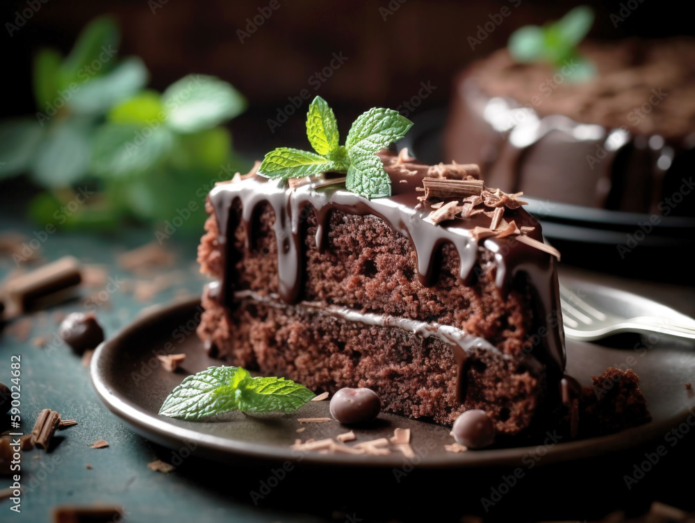 Chocolate cake with mint Chocolate cake with mint