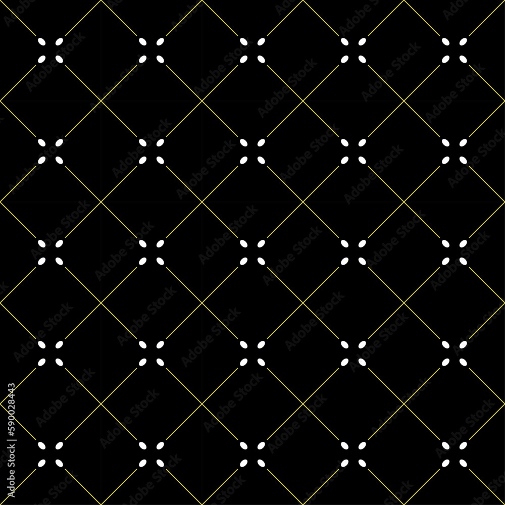 Seamless geometric pattern - gold mesh with white beads. Seamless geometric pattern - gold mesh with white beads.