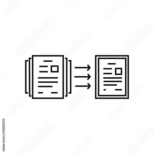 paperless concept of evolution to digital files. flat stroke trend modern lineart logotype graphic art design isolated on white background. concept of information security or save environment