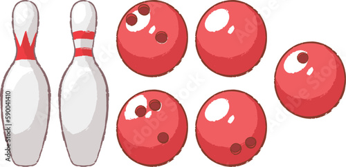 bowling and bowling pins illustration
