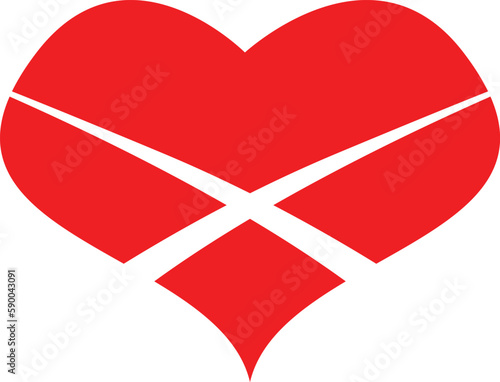 heartbreak broken heart or divorce flat vector icon for apps and websites