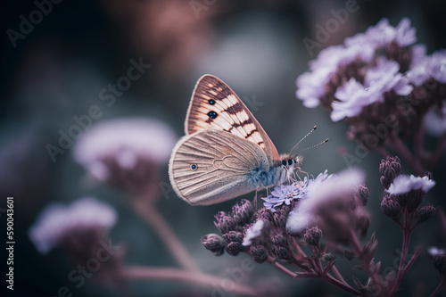 This image represents the symbol of transformation that is the butterfly. The soft colors, delicate style and delicate wings suggest growth and renewal. Generative AI © XaMaps