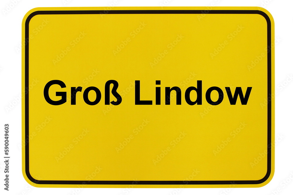 Illustration eines Ortsschildes der Gemeinde Groß Lindow in Brandenburg Illustration eines Ortsschildes der Gemeinde Groß Lindow in Brandenburg