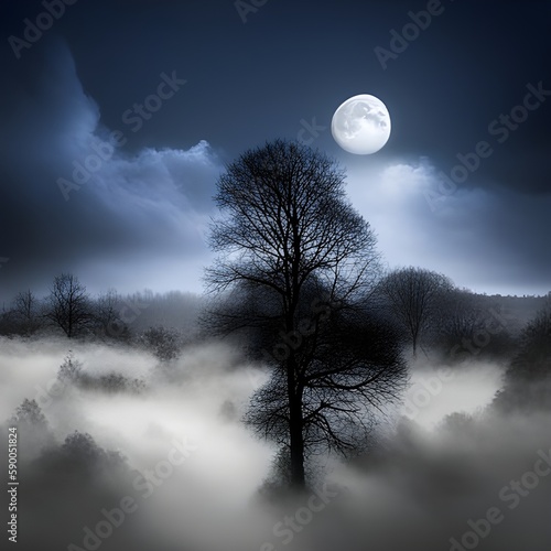 Fotografia Full moon in the forest