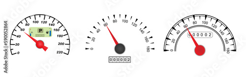 scale of the speedometer car dashboard, rendering speed