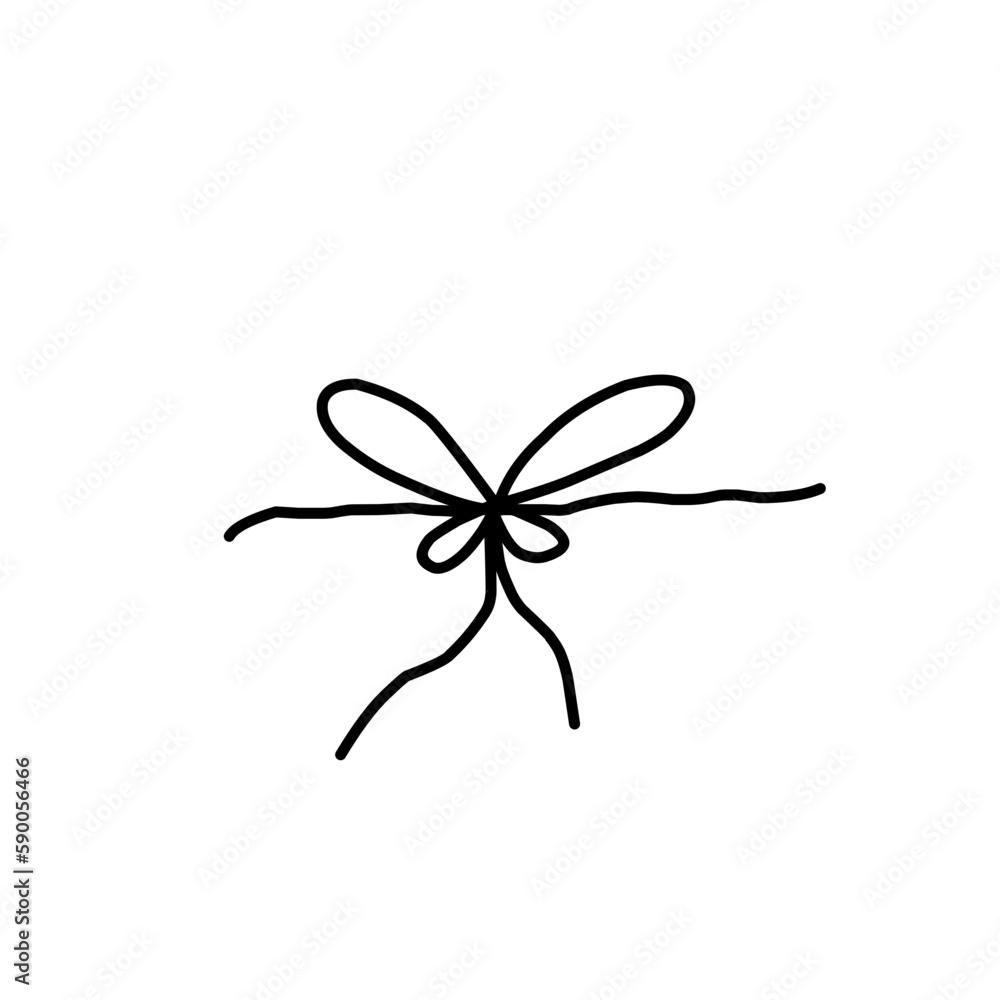 Rope Bow Hand Drawn Illustration Rope Bow Hand Drawn Illustration