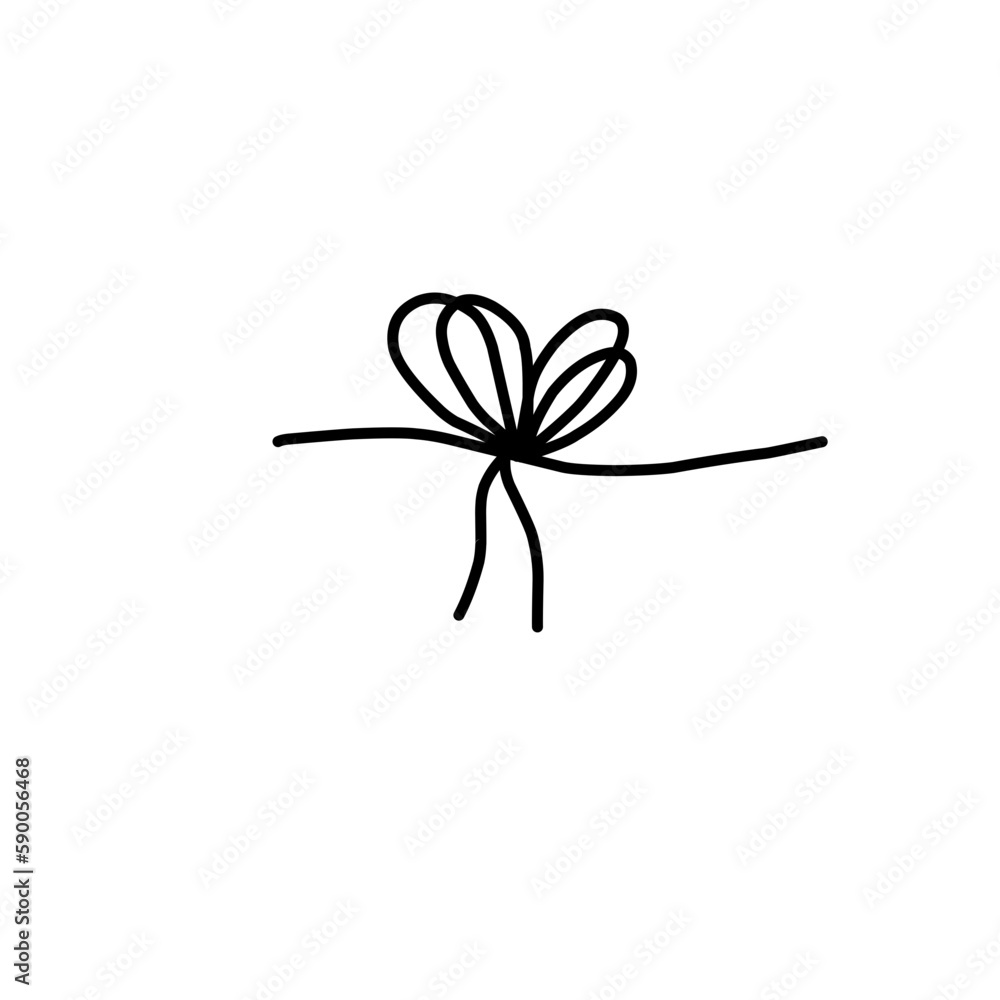 Rope Bow Hand Drawn Illustration Rope Bow Hand Drawn Illustration