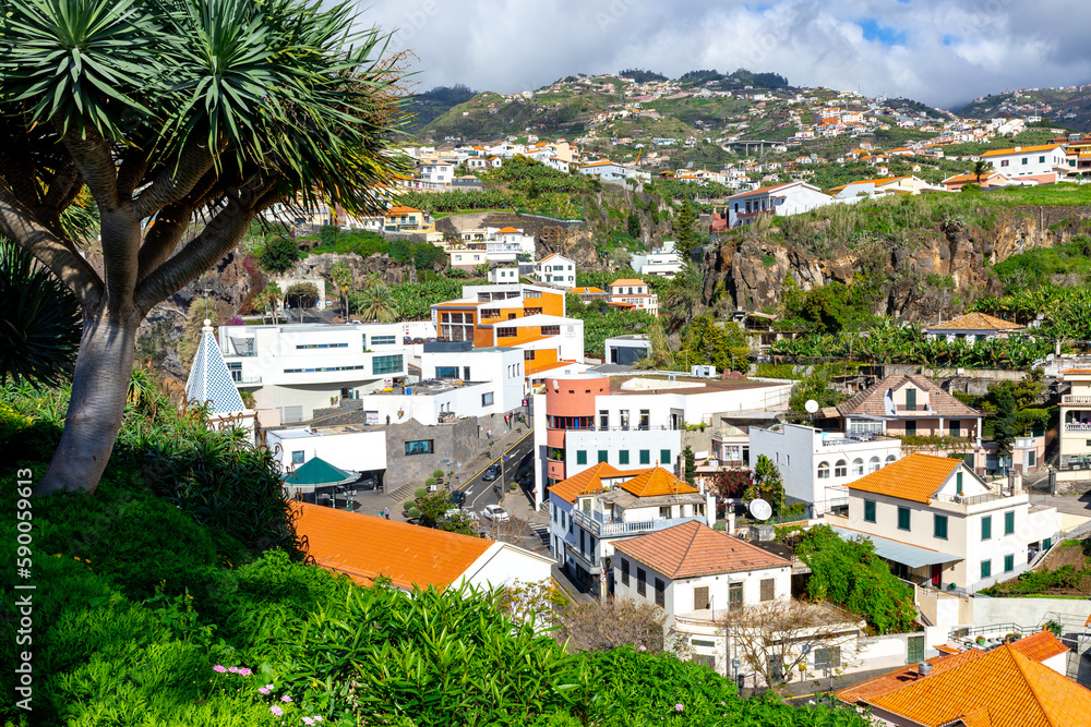 Madeira. Camara de Lobos. Small fisherman village, popular tourist destination. Madeira is known as the island of eternal spring. Madeira Island, Portugal.