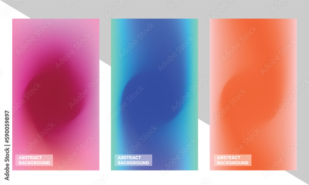 Fluid gradient background vector. Cute and minimal style posters with colorful, geometric shapes, stars and liquid color. Modern wallpaper design for social media, idol poster, banner, flyer.