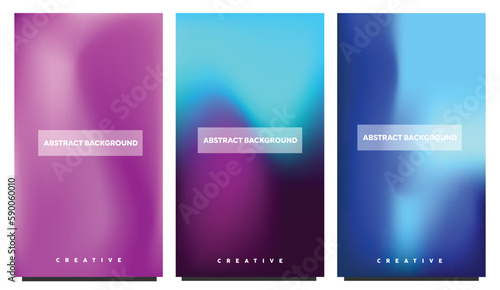 Fluid gradient background vector. Cute and minimal style posters with colorful, geometric shapes, stars and liquid color. Modern wallpaper design for social media, idol poster, banner, flyer.