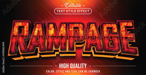 Editable text style effect - Rampage text style theme.