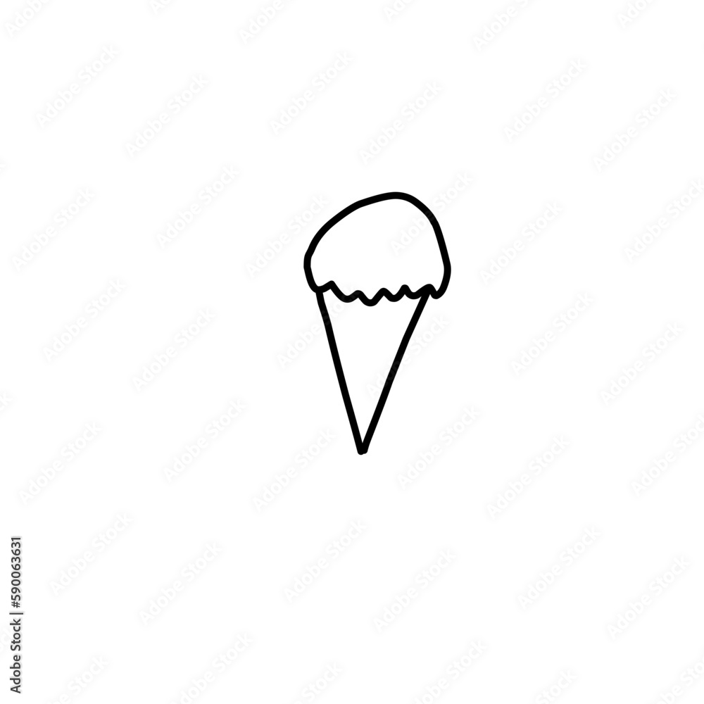 Ice Cream With Hand Drawn Or Doodle Style Ice Cream With Hand Drawn Or Doodle Style