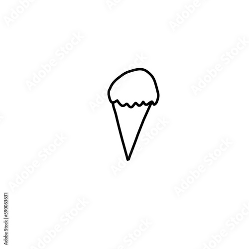 Ice Cream With Hand Drawn Or Doodle Style 