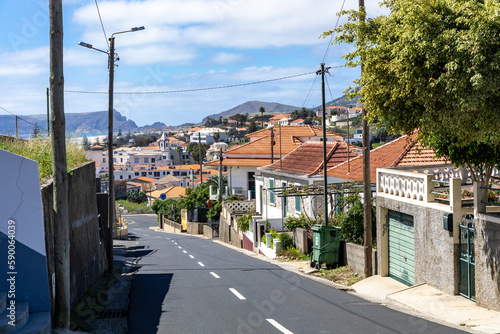 Porto Santo Landscape. Popular tourist destination in Portugal Island in the Atlantic Ocean. Vila Baleira in Porto Santo, Madeira, Portugal.