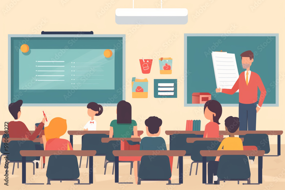 students in classroom, generative AI students in classroom, generative AI