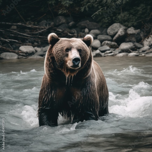 bear, animal, brown, water,  © Enzo