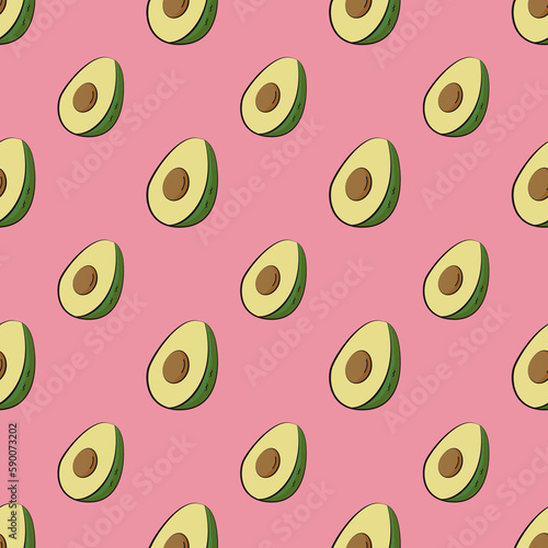 seamless pattern. Avocado tasty. wallpaper.