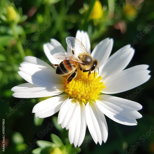 flower, bee, insect, nature, yellow, macro